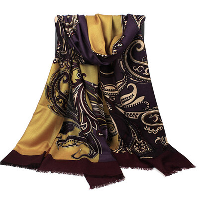 

Miss Bao Shengxiang wool scarf chain printing large shawl autumn and winter warm extended collar w9911 classic belt
