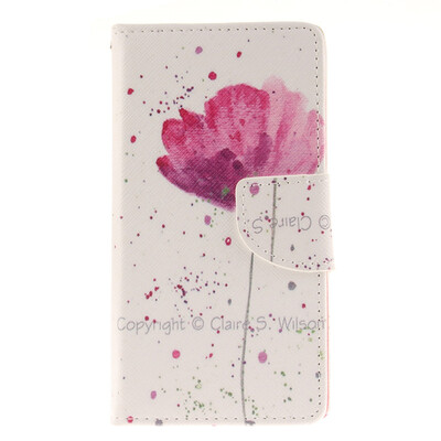 

Purple orchid Design PU Leather Flip Cover Wallet Card Holder Case for LG G4cG4 Mini