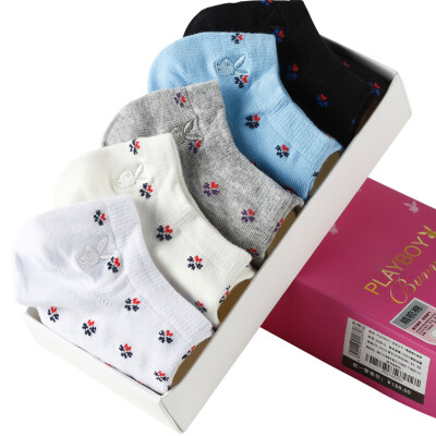 

Playboy socks socks socks socks four seasons stealth female socks 5 pairs of boxed 22-24cm