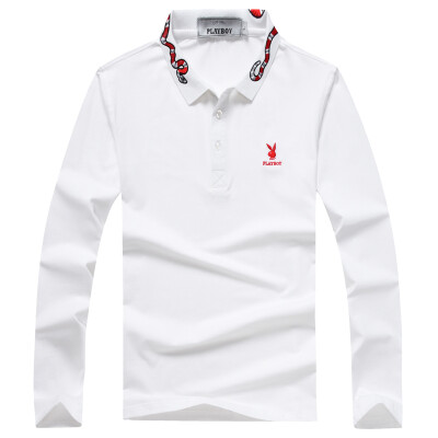 

PLAYBOY POLO Shirt Long Sleeve Fashion Turn Down Neck Shirt