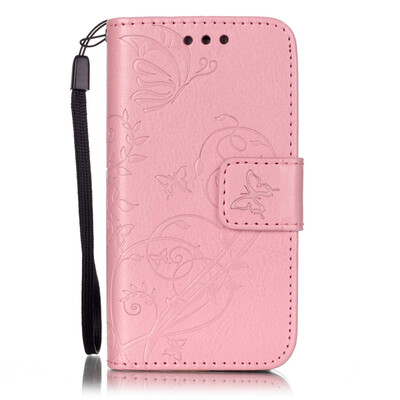 

Pink Flower Design PU Leather Flip Cover Wallet Card Holder Case for IPHONE 4S