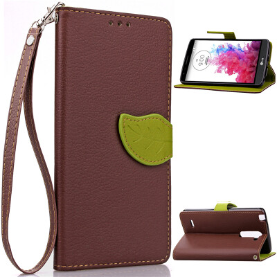 

Brown Design PU Leather Flip Cover Wallet Card Holder Case for LG G3 Stylus