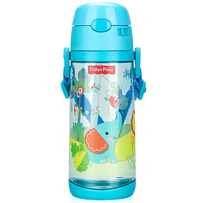 

США Fisher-Price пластиковый стаканчик Тритан материальные детского спортивного ремень бутылки студентой соломы чашки воды 550ml розовый