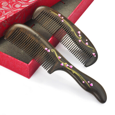 

Yu Mei Violet wood comb comb gift box set 2 wedding comb to send newcomers to send his wife