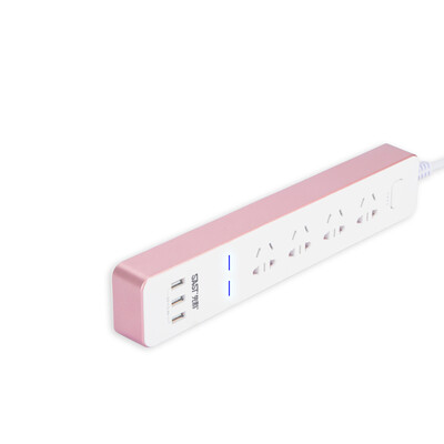 

SAST) C848 plug-in power outlet plug-in board 2 m four-hole intelligent 3USB interface with switch (pearl white