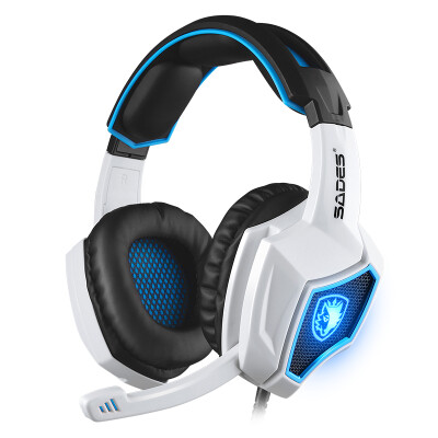 

Sades wolf head wearing 7.1-channel voice headset (black and blue) gaming headset headset headset computer phone headset