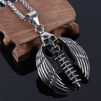 

skull shape pendant necklace mens jewelry wholesale stainless steel Male pop accessories gift