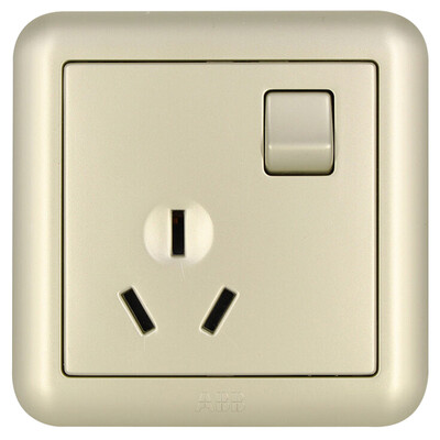 

ABB switch socket panel 16A open three holes with switch air conditioning socket Dejing series gold AJ228-PG