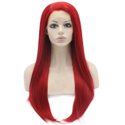

Iwona Synthetic Hair Lace Front Long Stright Red Wig