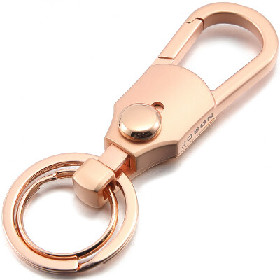 

【Jingdong Supermarket】 JOBON double key ring easy to pick the waist hanging key ring car key chain ring ZB-098G rose gold creative gift birthday gift