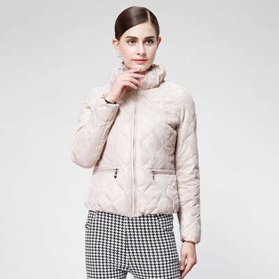 

Ducks YAYA autumn and winter clothing collar collar thin section of the Slim tattoo small incense wind down jacket B-5465 beige 160 / 84A