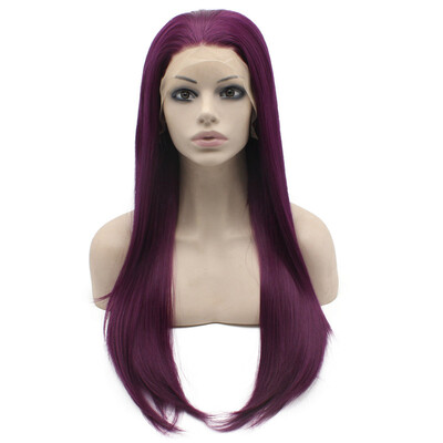 

Iwona Synthetic Hair Lace Front Long Stright Purple Wig