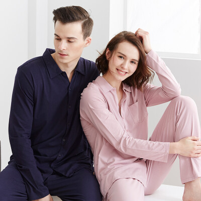 

Small nurse pajamas home service men&women cotton cardigan long sleeve couple pajamas Home service suits SGT002 comfortable breathable female - gray powder  170100