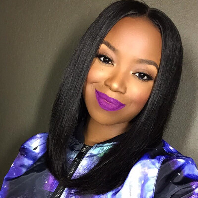 

NLW Brazilian virgin human hair Full lace wigs Bob cut straight Glueless wigs for black women