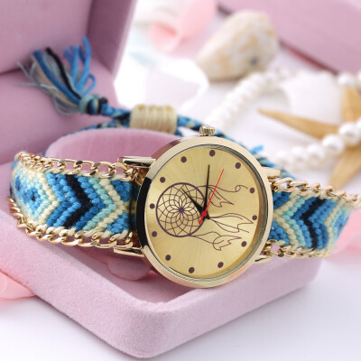 

Hot Colorful Women Rope Quartz Bracelet Watch Hand-woven DIY Watch New Fashion