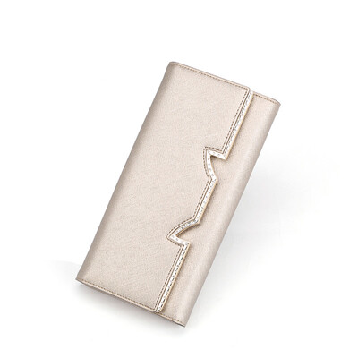 

Gold fox (FOXER) long wallet women new fashion big three fold buckle buckle European and American wallet 205010F8W rose gold
