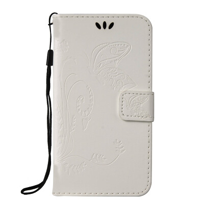 

White Embossed PU Leather Wallet Case Classic Flip Cover with Stand Function and Credit Card Slot for Wiko Lenny