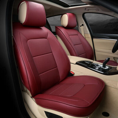 

Chi Qin special car seat cushion all-inclusive leather material four seasons universal F18 half bag - wine red car custom factory straight hair