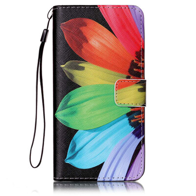 

Sunflower Design PU Leather Flip Cover Wallet Card Holder Case for HUAWEI Y6 II