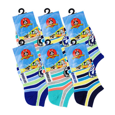 

LOONEY TUNES Lotto Children&39s Socks 6 Double Stripe Bunny Boat Socks COOKED COTTON Kids Tone Children&39s Baby Socks 16-18cm