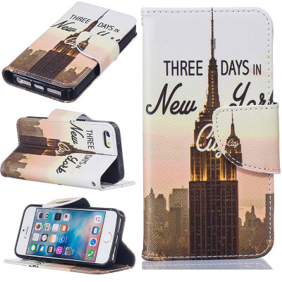 

Tower Design PU Leather Flip Cover Wallet Card Holder Case for IPHONE 55S5SE