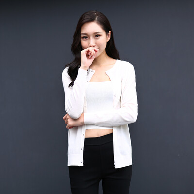 

Antarctic Nanjiren Knitwear Women&39s Fashion Cardigan Slim Long Sleeve Sweater Women&39s White  17084