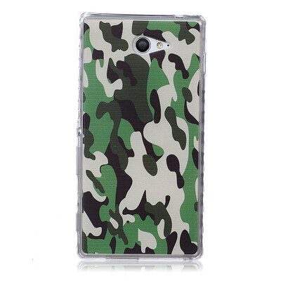

Camouflage Pattern Soft Thin TPU Rubber Silicone Gel Case Cover for SONY Xperia M2