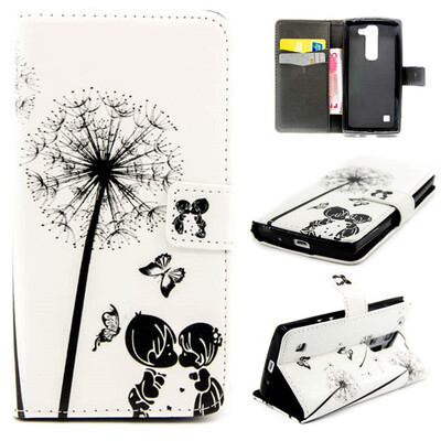 

Children&dandelion Design PU Leather Flip Cover Wallet Card Holder Case for LG Leon