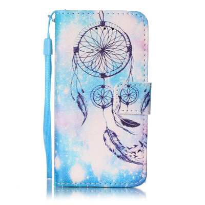 

Blue Wind Chime Design PU Leather Flip Cover Wallet Card Holder Case for IPHONE 5S