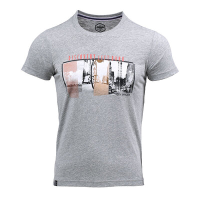 

361 градус мужская круглая шея короткая футболка 651629106 в сером 3XL