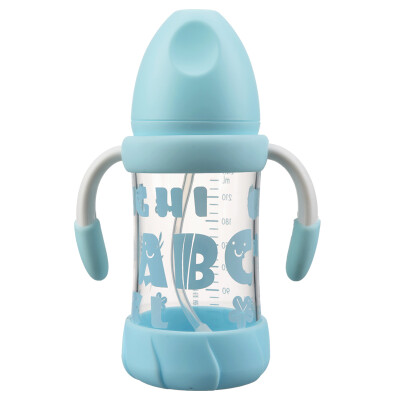 

Rikang) bottle health day Kang glass bottle drop wide handle (240ml) blue RK-N1015