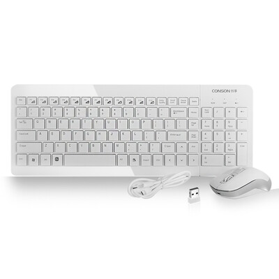 

Общая запись (Conson) CS6500 2 заменяющих литиевая версия беспроводной оптической мыши и клавиатуры установить тонкий белый общий Intelligent Sleep