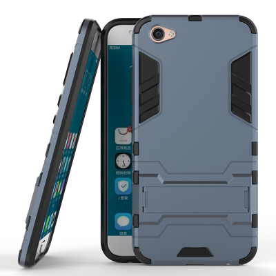 

Dark blue Slim Robot Armor Kickstand Shockproof Hard Rugged Rubber Back Case For VIVO X9