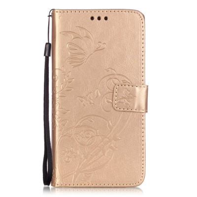 

Gold Flower Design PU Leather Flip Cover Wallet Card Holder Case for HUAWEI P9PLUS