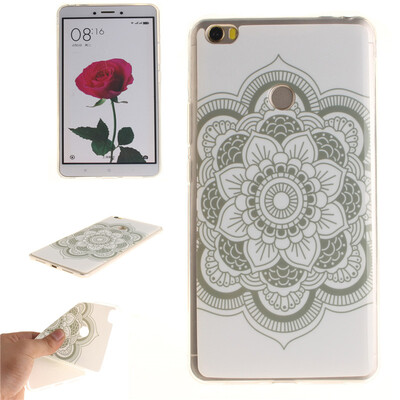 

White flowers Pattern Soft Thin TPU Rubber Silicone Gel Case Cover for XIAOMI Mi Max