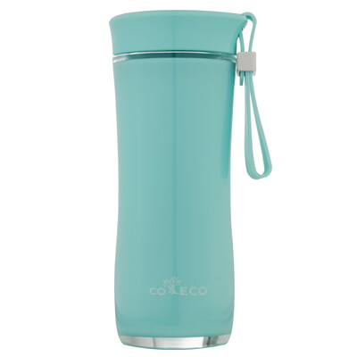 

COECO plastic water cup PLA corn starch sports cup student portable leakproof flat cover readily cup blue 400ml