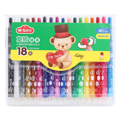 

Dawn M & G QGMX9102 Teddy Rotary Painting Crayons Oil Painting 18 Color Box