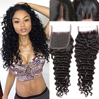 

Malaysian Deep Wave Closure 7a 44 Inch Malaysian Deep Curly Closure Wet And Wavy Clousure Free Part