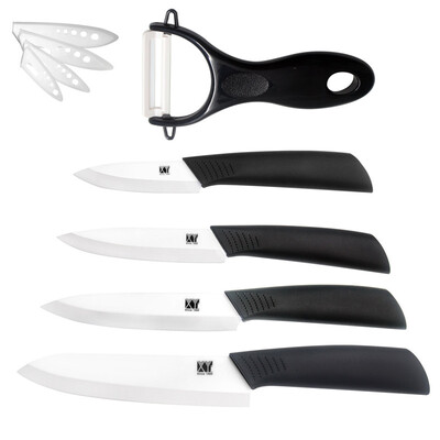 

Top Quality XYJ Kitchen Knives Set 3" Paring 4" Utility 5" Slicing 6" Chef Ceramic Knives+ Peeler Hot Sales