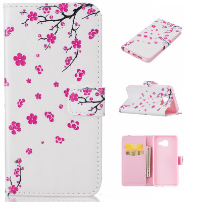 

peach blossom Design PU Leather Flip Cover Wallet Card Holder Case for SAMSUNG Galaxy A3 2016A310