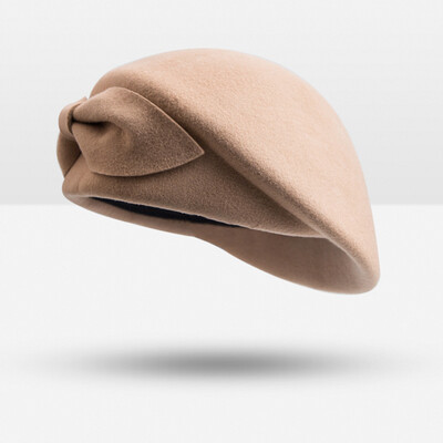 

WISHCLUB 2017 Wool Fashion Pea Hat French Flower Felt Hat Winter Hat