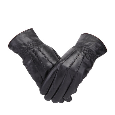 

Crocodile shirt CROCODILE fashion goatskin female&male couple warm gloves plus velvet thick mens models 19641003-01B black  code