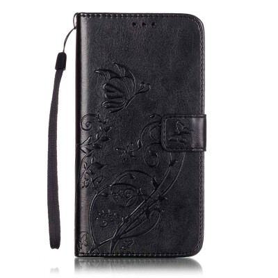 

Black Flower Design PU Leather Flip Cover Wallet Card Holder Case for SAMSUNG S5MINI