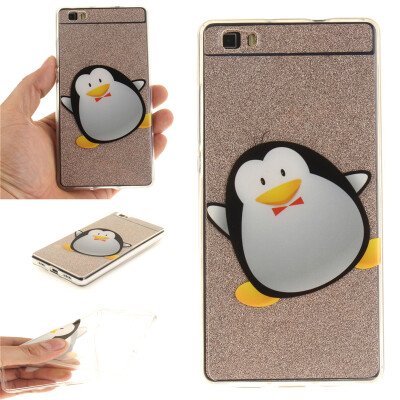 

Cartoon penguin Pattern Soft Thin TPU Rubber Silicone Gel Case Cover for HUAWEI P8 LITE