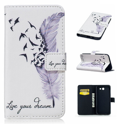 

Plumes Design PU Leather Flip Cover Wallet Card Holder Case for Samsung Galaxy J3 2017J311