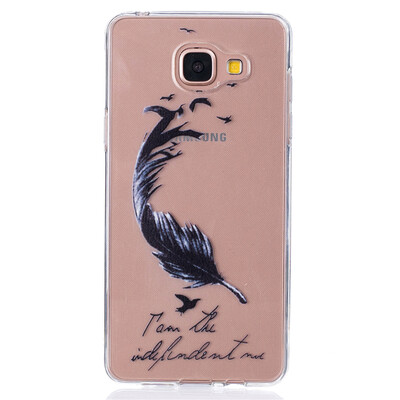 

Черные перья Pattern Мягкий Тонкий TPU Резиновый Силиконовый гель Чехол для SAMSUNG GALAXY A5 2016/A510