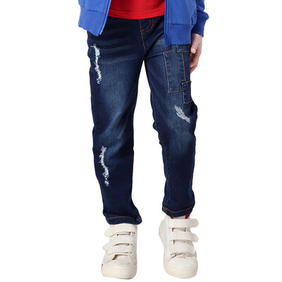 

Xin Song boy personality hole jeans in the big children spring&autumn cowboy casual trousers pants E060B 11053