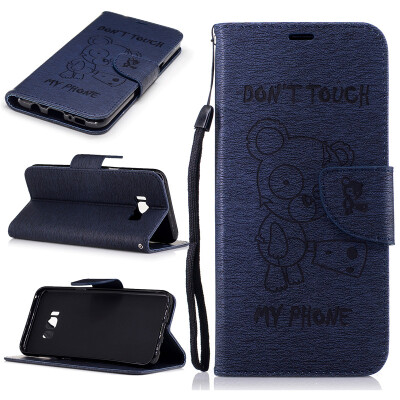 

Dark blue Bear Style Embossing Classic Flip Cover with Stand Function and Credit Card Slot for SAMSUNG Galaxy S8 Plus/S8 Edge