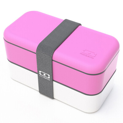 

Monbento original double - layered microwave oven lunch box Japanese lunch box pink 1200 02 106