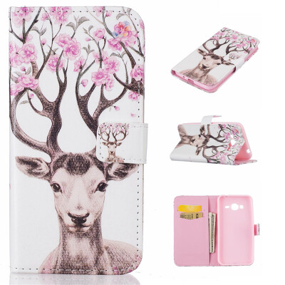 

Deer Design PU Leather Flip Cover Wallet Card Holder Case for Samsung Galaxy J3 SM-J310